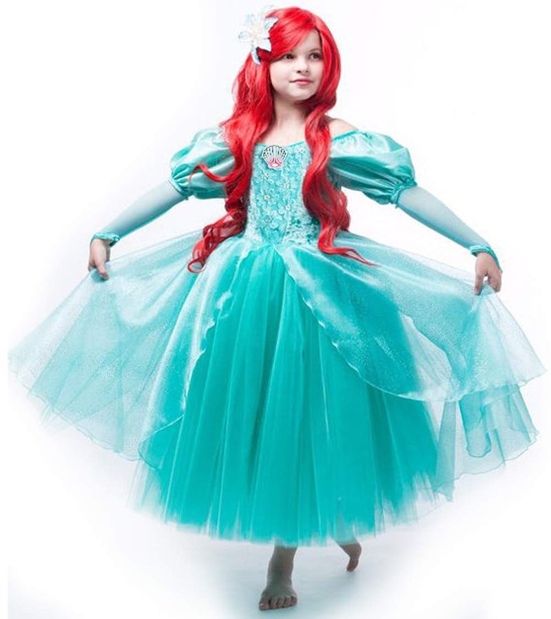 CQDY Little Mermaid Ariel Princess Dress Cinderella Halloween Costumes Dress Up Party Girls Cosplay Kids Ball Gownâ€¦ - Image 2
